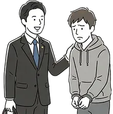 勾留されている人と弁護士