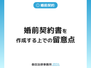 婚前契約書を作成する上での留意点
