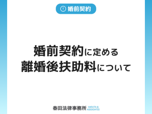 婚前契約に定める離婚後扶助料について