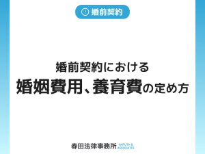 婚前契約における婚姻費用、養育費の定め方