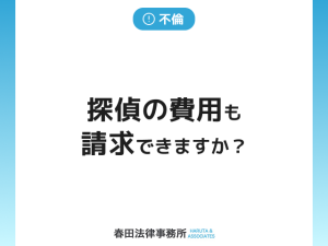 探偵の費用も請求できますか？