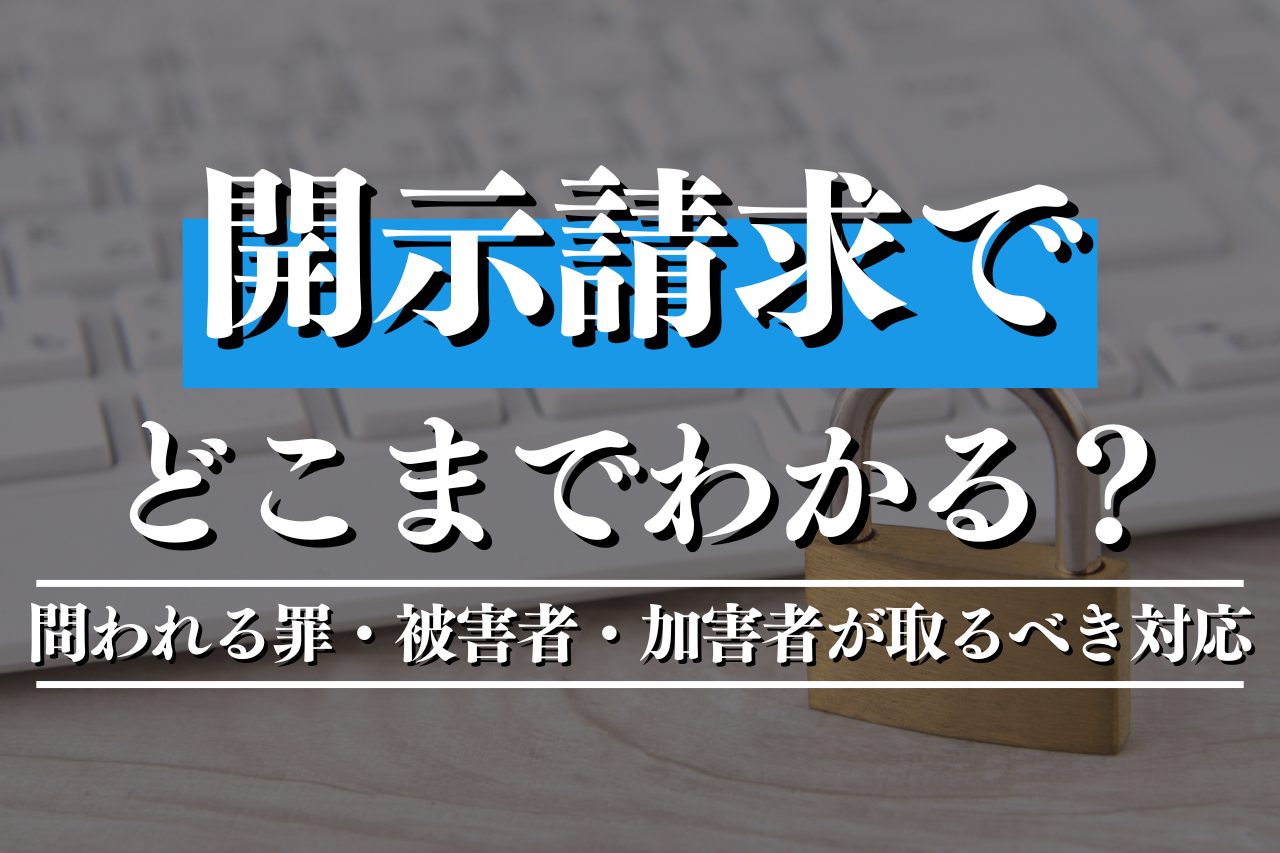 開示請求でどこまでわかる？問われる罪・被害者・加害者が取るべき対応を徹底解説