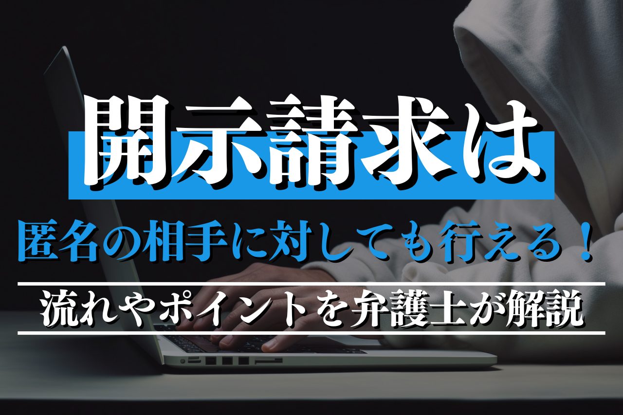 開示請求は匿名の相手に対しても行える！流れやポイントを弁護士が解説