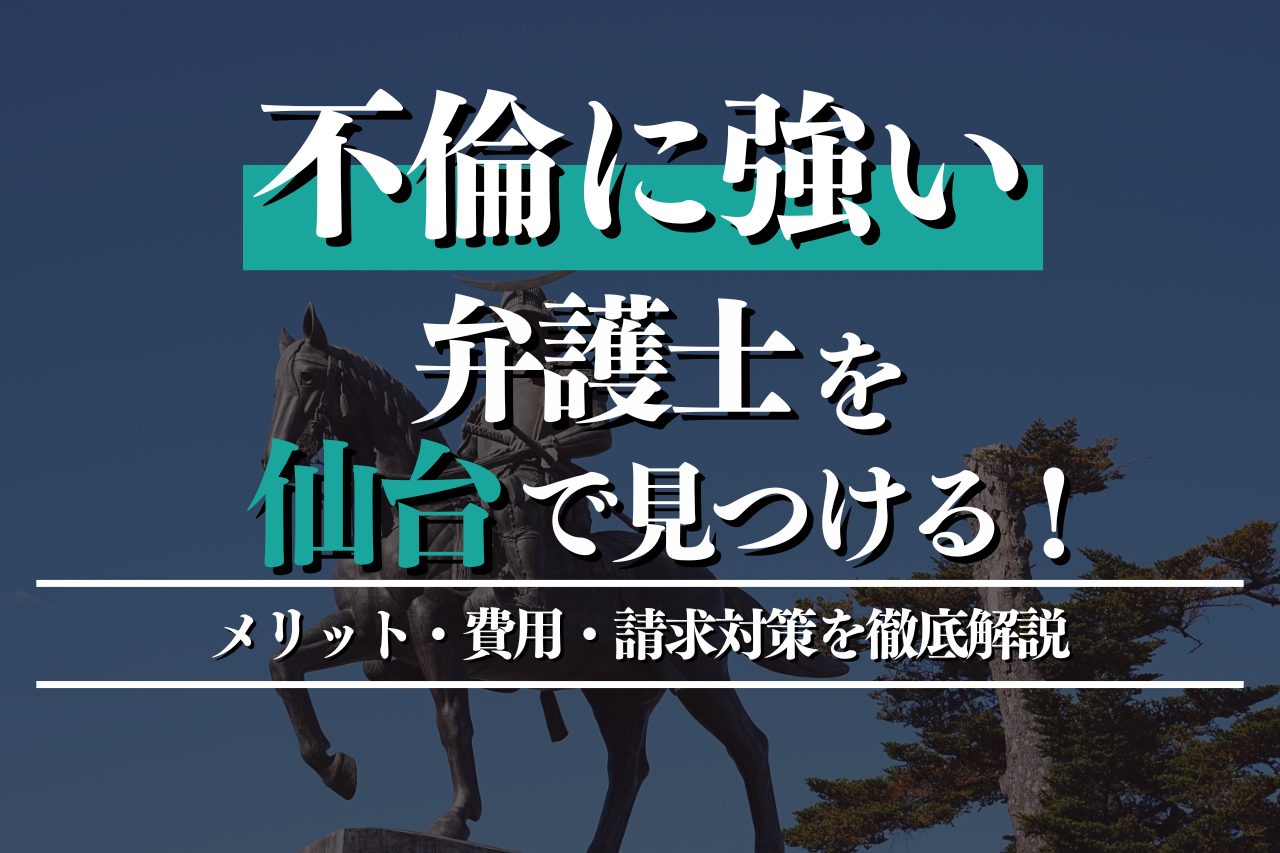 不倫に強い弁護士を仙台で見つけるには？メリット・費用・請求対策を徹底解説