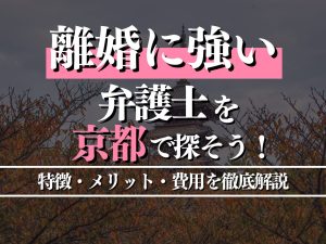 離婚問題に強い弁護士を京都で探すには？特徴・メリット・費用を徹底解説