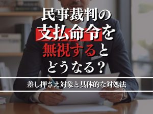 民事裁判の支払命令を無視するとどうなる？差押え対象と具体的な対処法を弁護士が解説