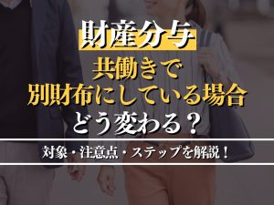 共働きで別財布にしていると財産分与はどう変わる？対象・注意点・ステップを弁護士が解説！