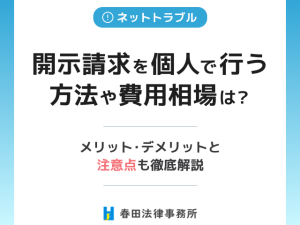発信者情報開示請求を個人で行う方法や費用相場は?メリット・デメリットと注意点も徹底解説
