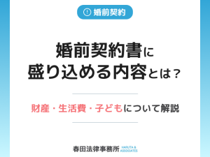 婚前契約書に盛り込める内容とは？財産・生活費・子どもに関する取り決めを丁寧に解説